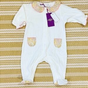 NWT Tartine et Chocolat Libery of London Fabric Onesie Sz. 3 Months